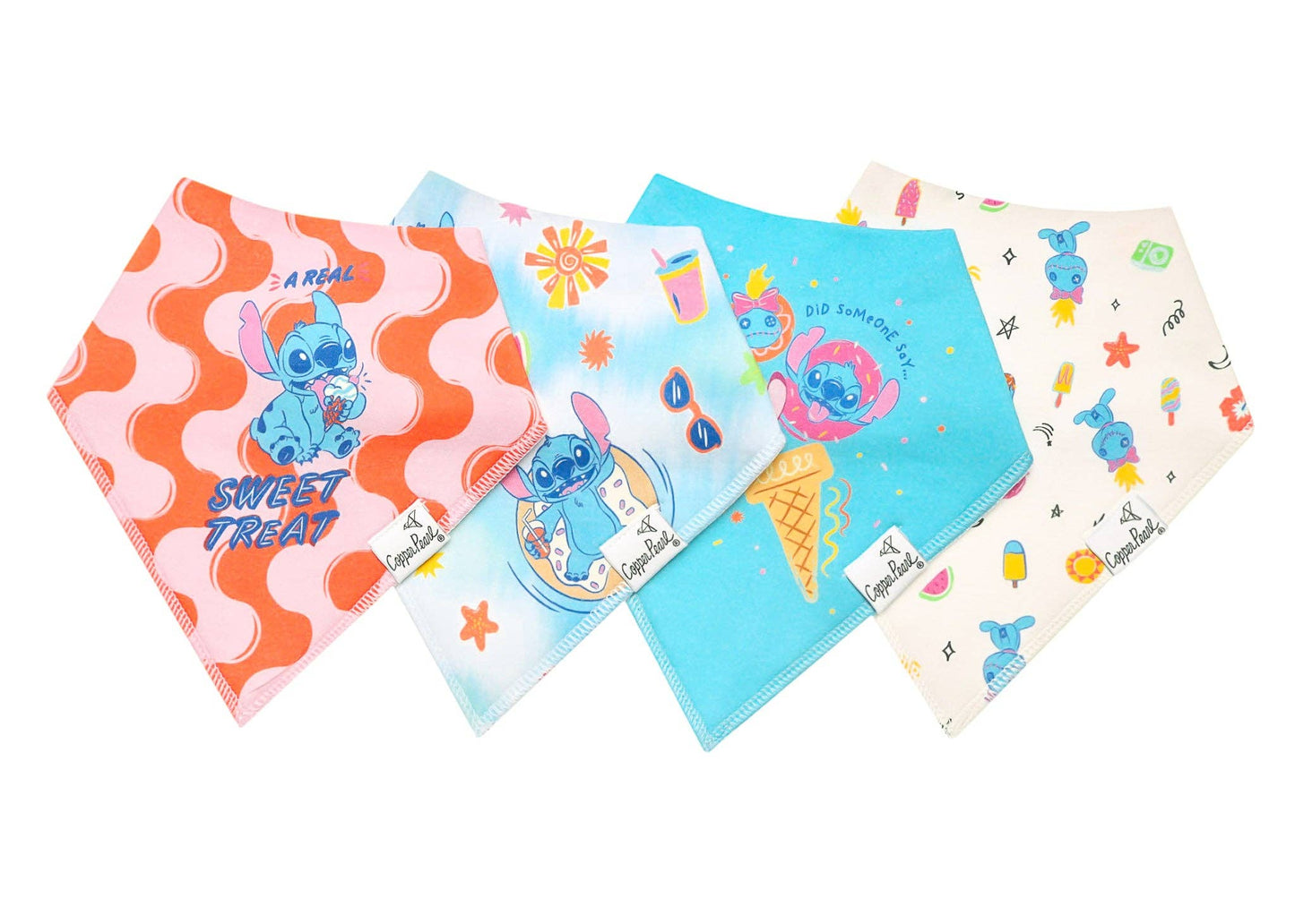 Copper Pearl - 4 Pack Baby Bandana Bibs - Disney Stitch Dreamsicles