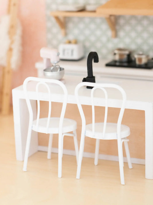 Macy Mae Dollhouse Designs - Dollhouse Metal Bistro Chair Set | White