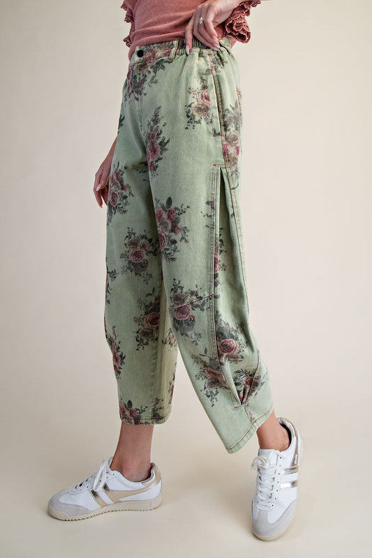 Matcha Floral Pants