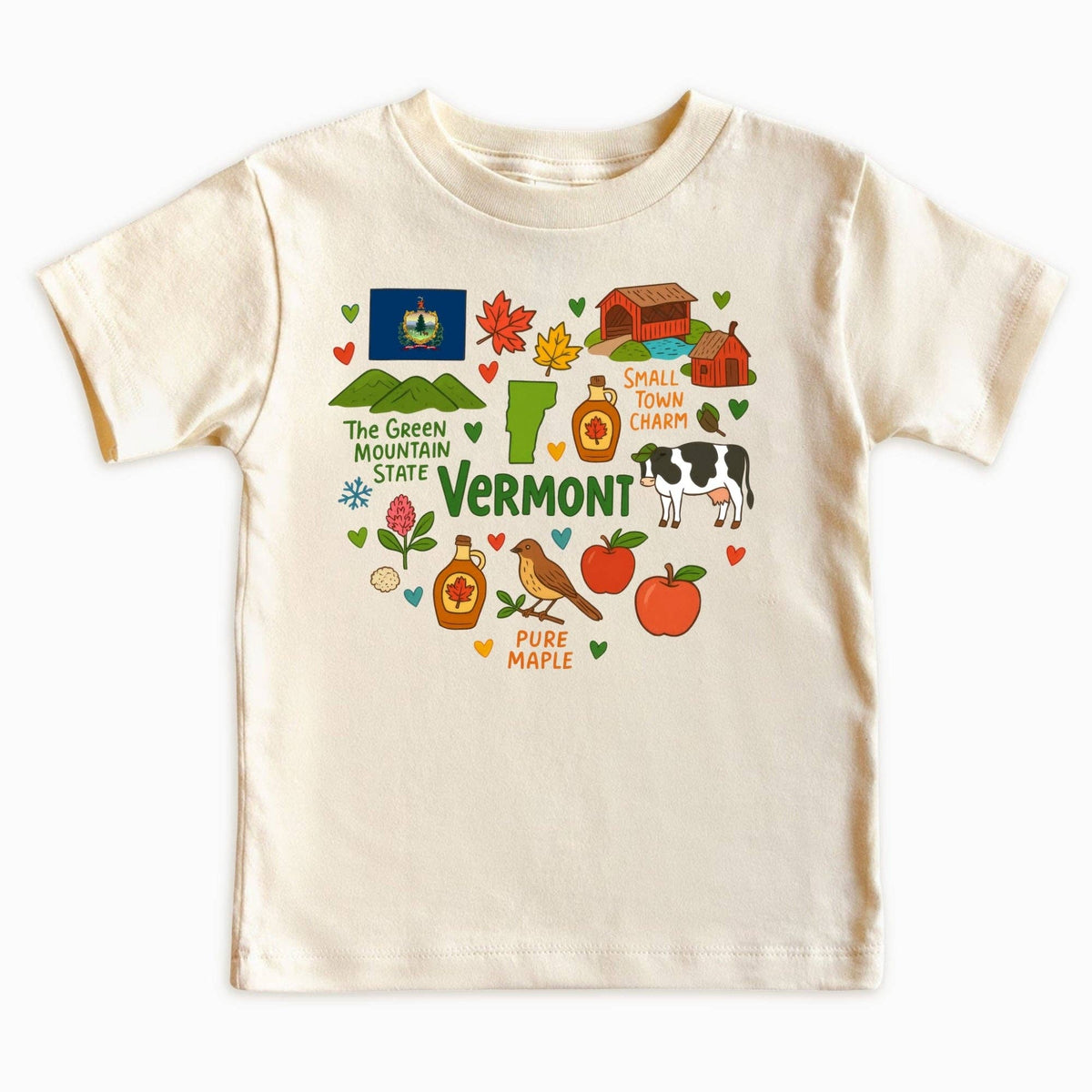EnjoyMyDesign - Vermont Kids T-Shirt – Green Mountain State Icons