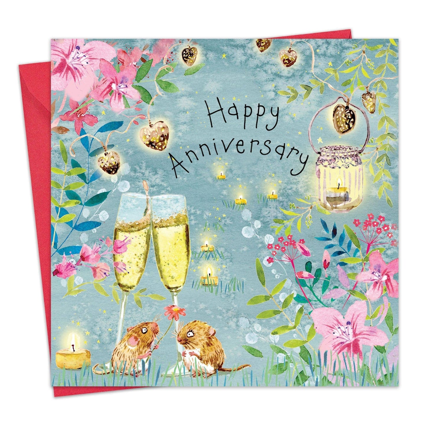 Twizler Ltd - Happy Anniversary Card with Champagne Mice