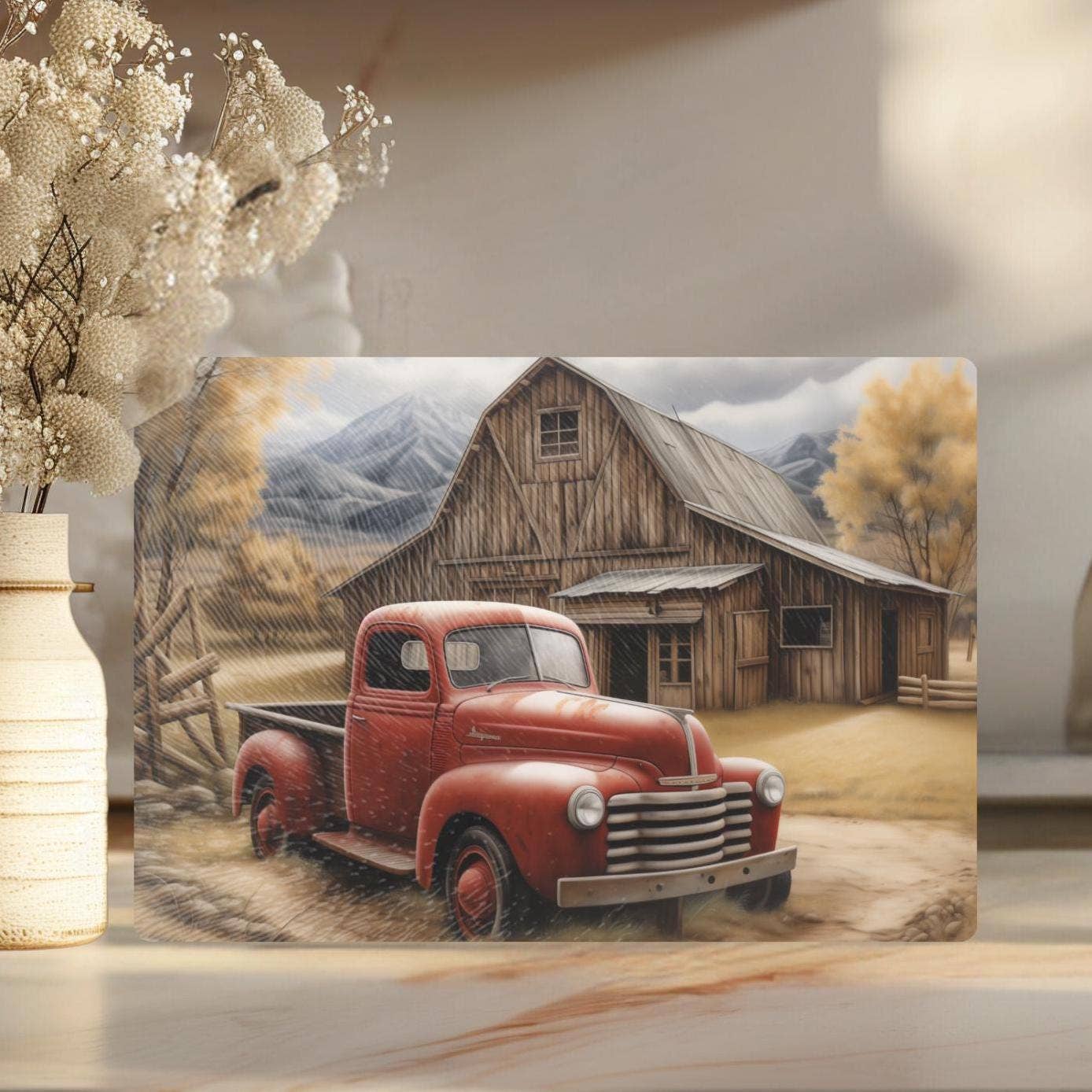 Fernville Creations - Tempered Glass Cutting Board: Farmhouse Kitchen Tray