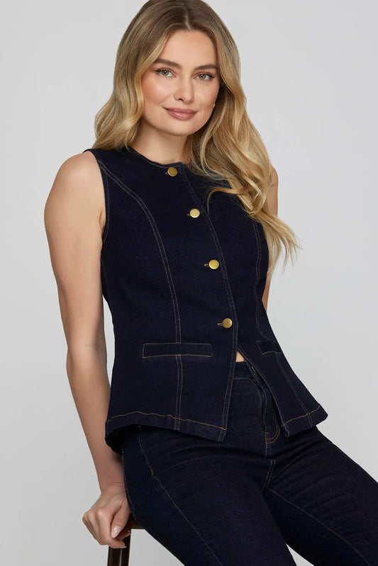 Dark Denim Vest