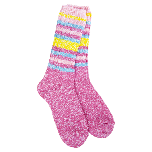 World's Softest® Socks - Ragg Crew Ibis Stripe