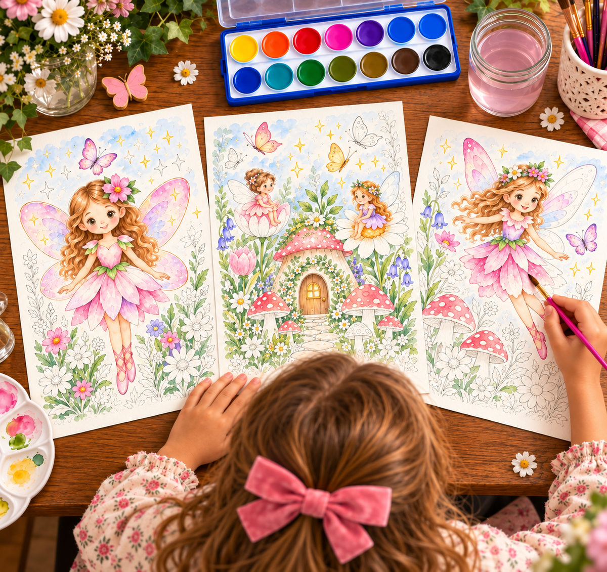 Jessie Marie Creative - Watercolor Art Kit: Fairy Garden Theme Designs