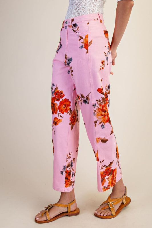 Pink Floral Pants