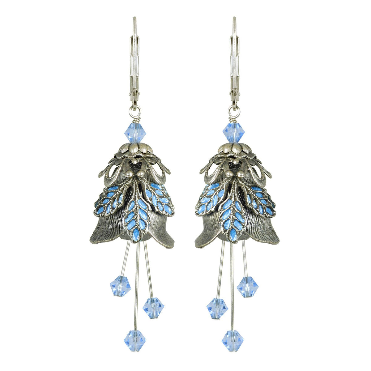 NoMonet - Flower Fairy: Rose Flower Hand Painted Leaves Earrings