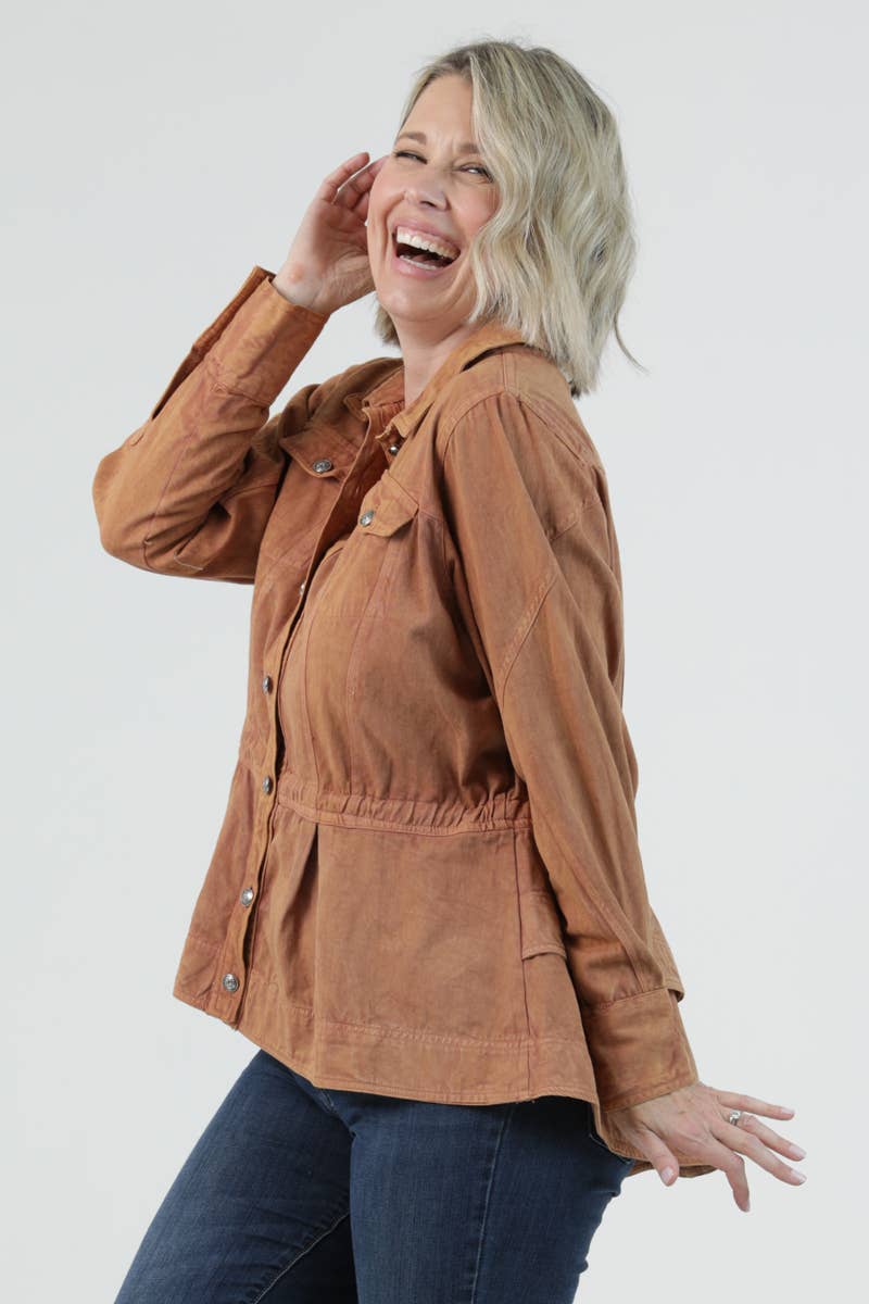 Nostalgia - E2U94-ASIS DENIM RUFFLE PEPLUM JACKET