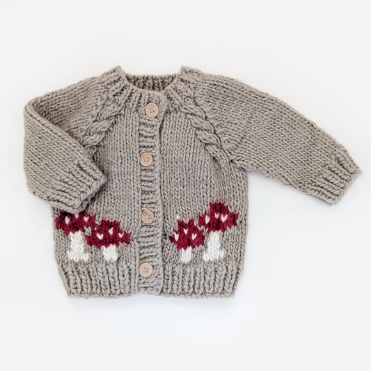 Huggalugs - Mushroom Pebble Cardigan Sweater Baby & Toddler