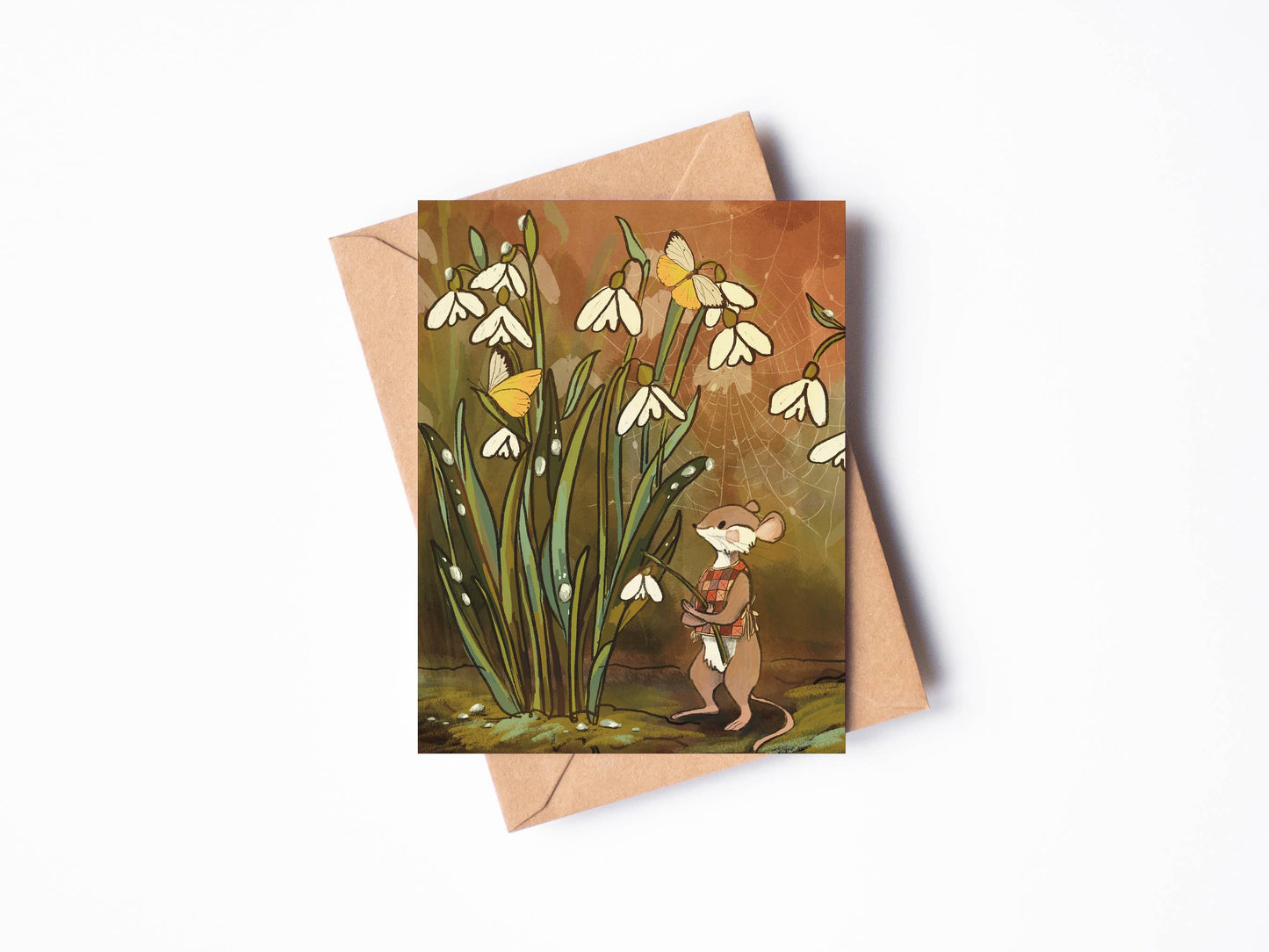 Randi Lynn Reed Illustration - Spring Mouse Single Blank Greeting Card