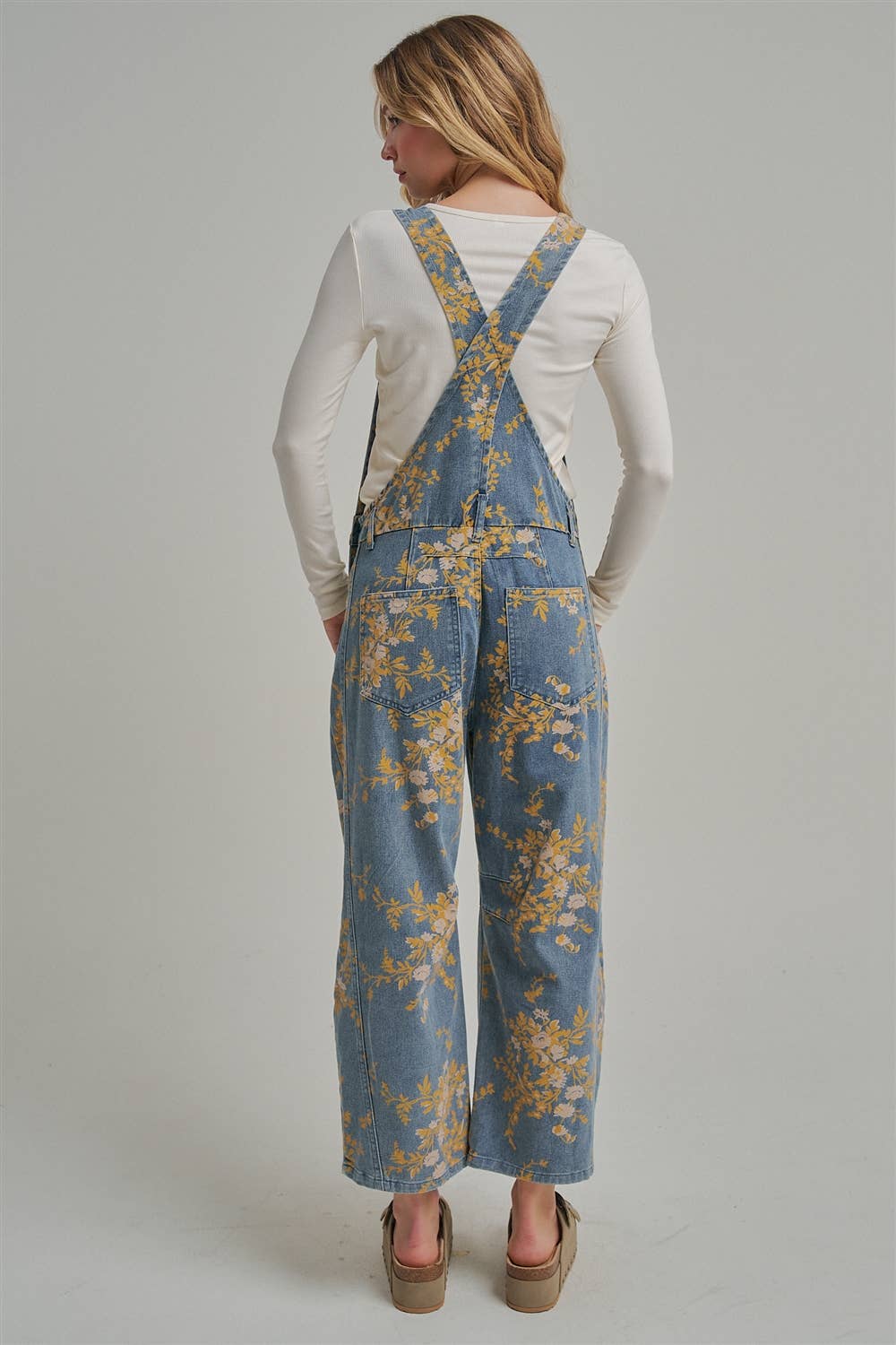 BON - FLORAL PRINT DENIM OVERALL JUMPSUIT_JLB80013-09