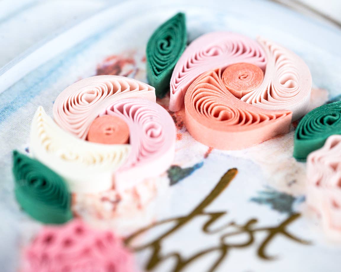 Quilling Card - Quilled Just Married Car Wedding Card
