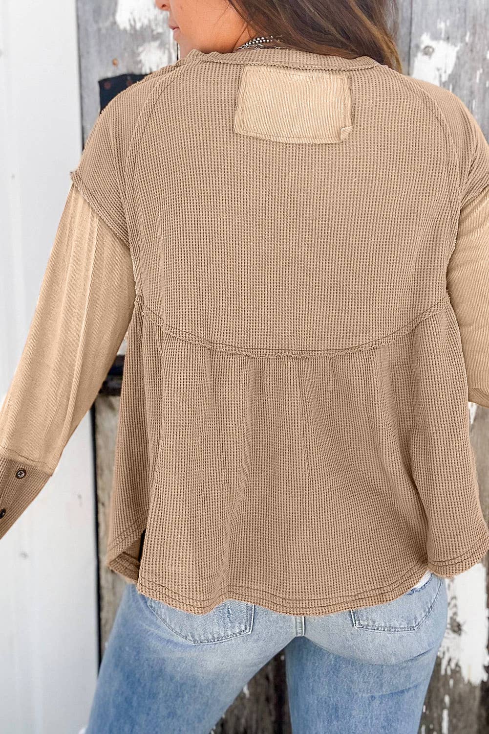 Bash Colorblock Pretty Bash - Colorblock Waffle Exposed Seam Top – The B's Nest