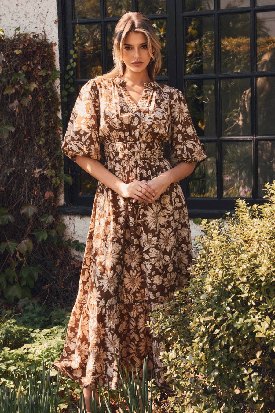 Oddi - Printed Midi Dress