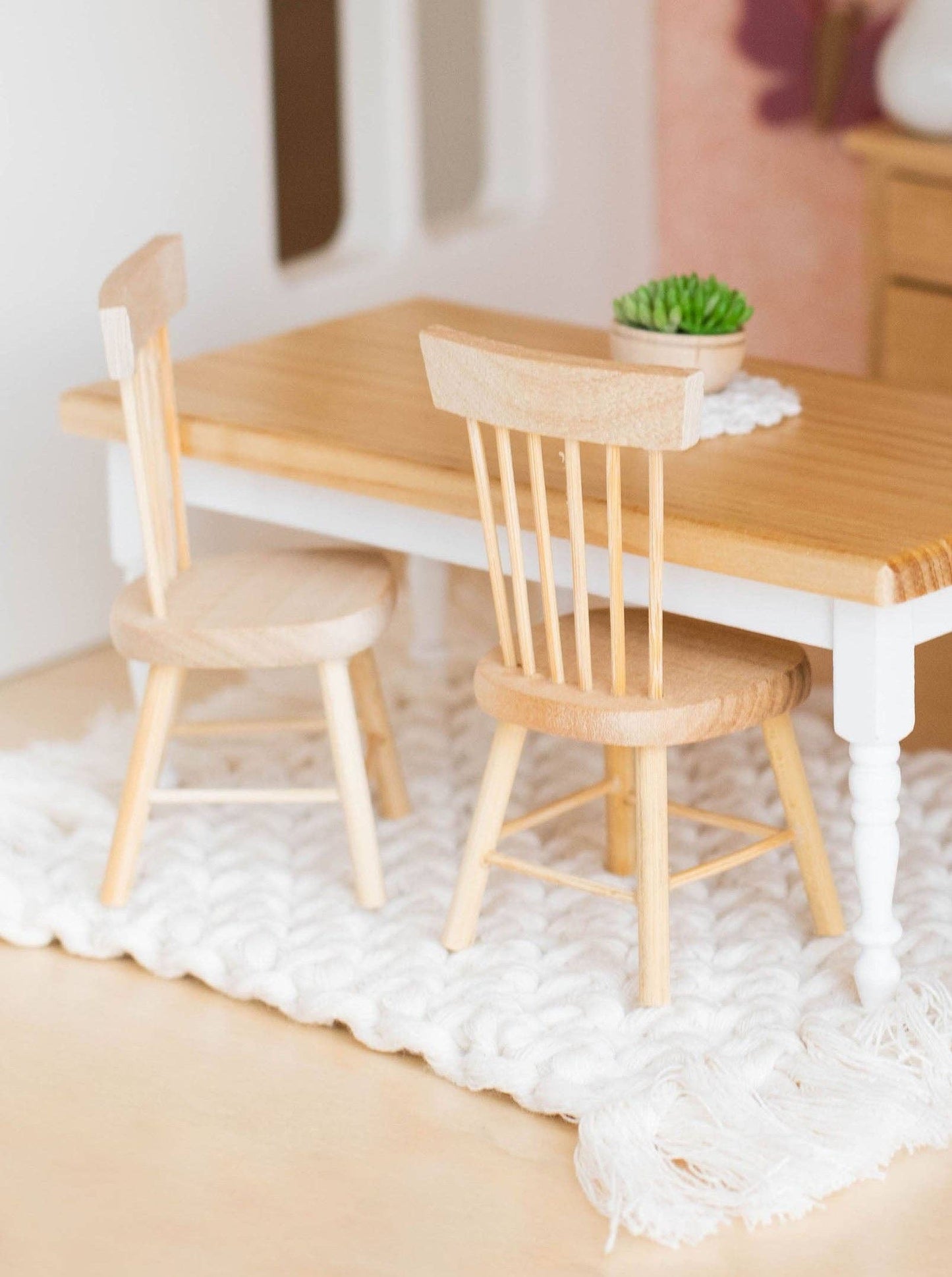 Macy Mae Dollhouse Designs - Dollhouse Classic Windsor Dining Chair | Natural Wood