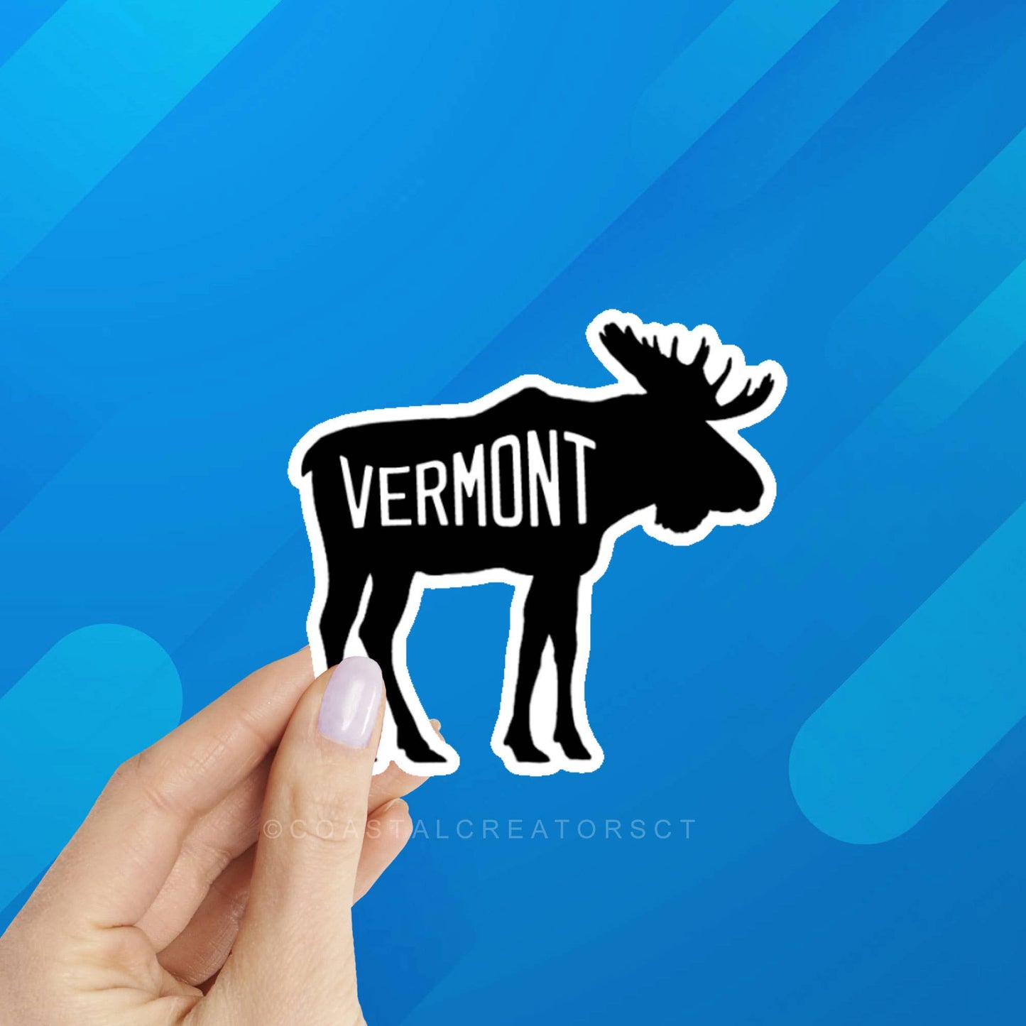 Coastal Creators of Connecticut - Vermont Moose Laptop Water Bottle Sticker