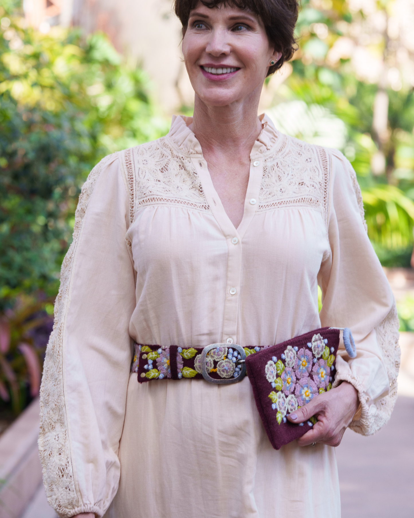 Jenny Krauss - Morning Glory Floral Embroidered Wool Belt