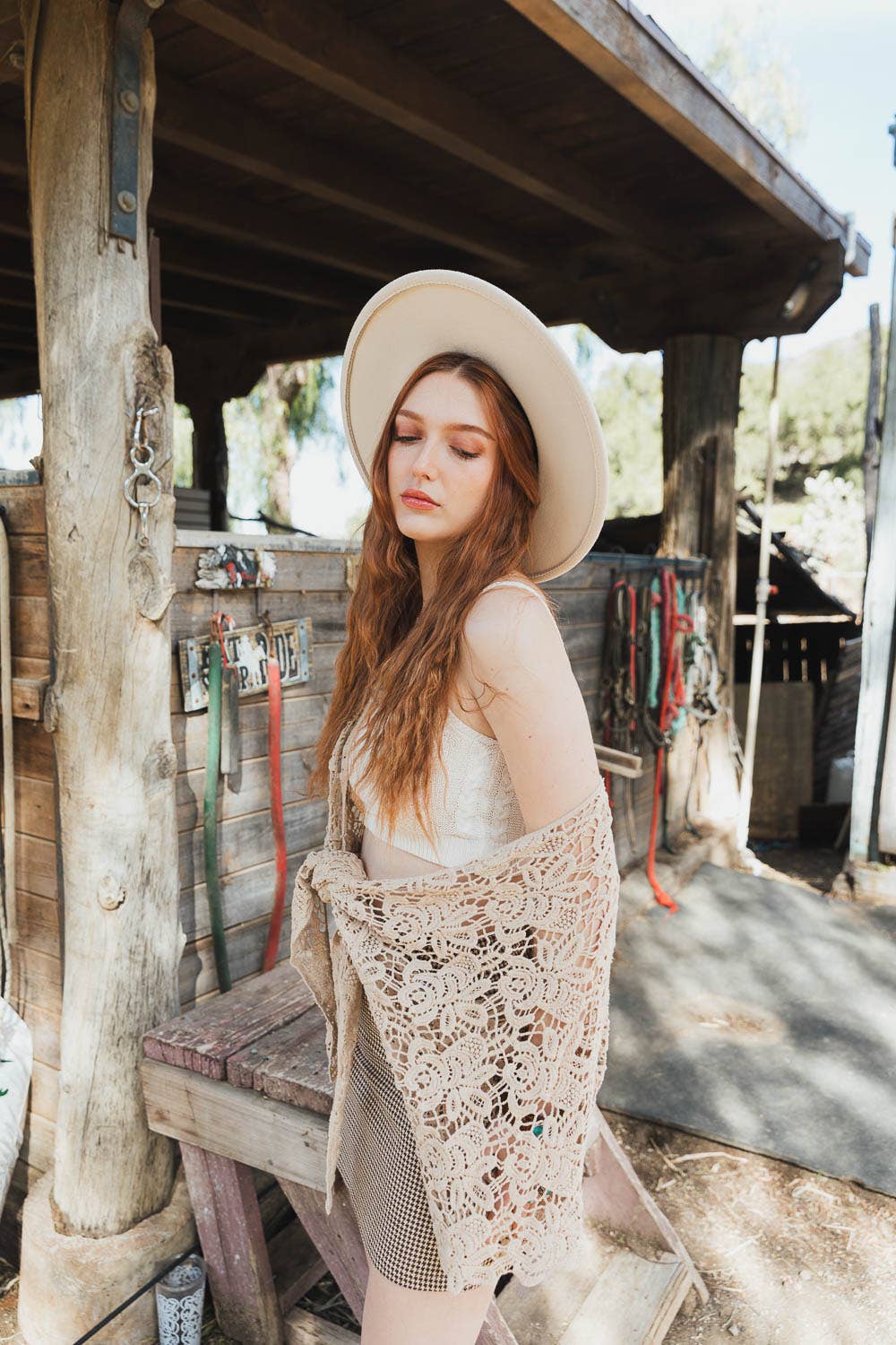 Leto Accessories - Crochet Floral Petal Kimono Wrap 🌼