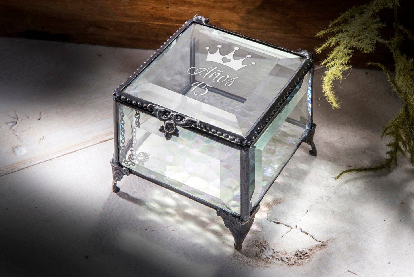 J Devlin Glass Art & Bert Anderson Collection - EB803 Quinceanera Engraved Glass Box