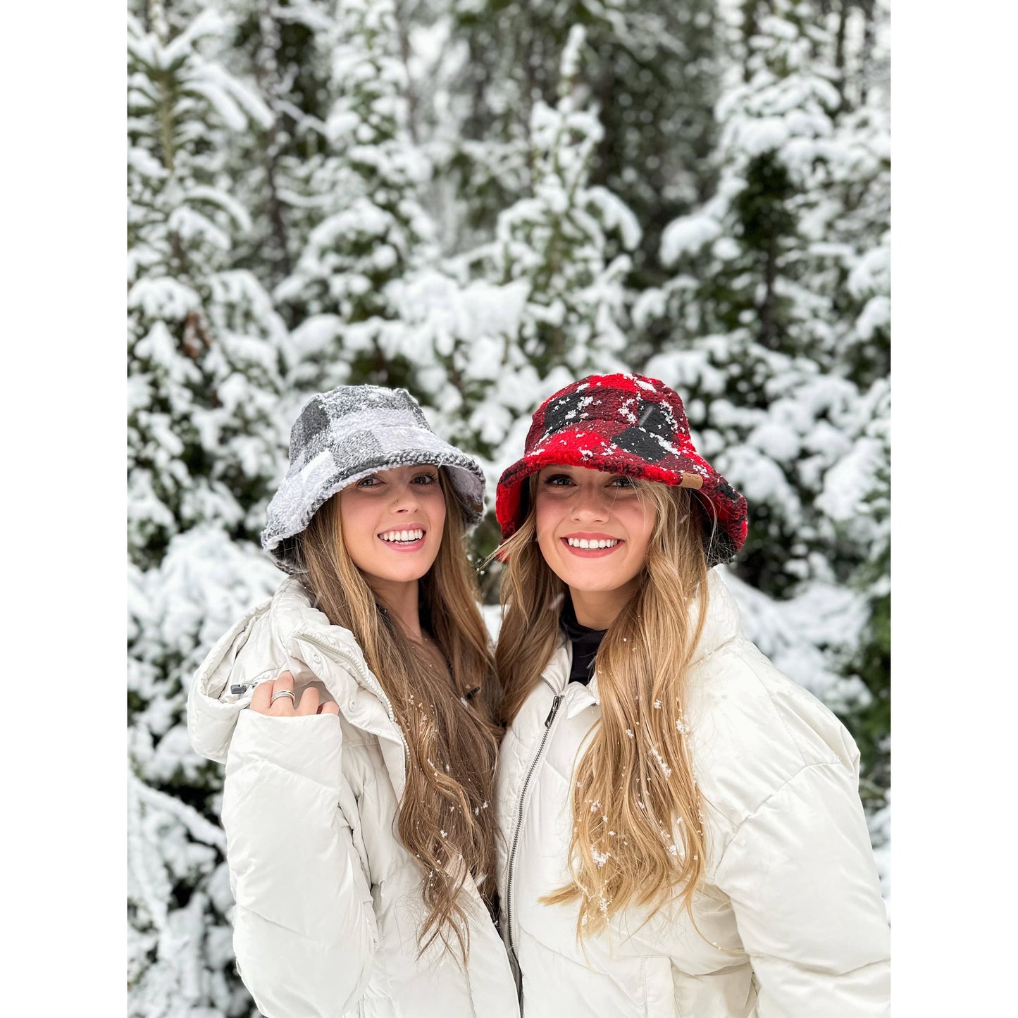 C.C Beanie - Buffalo Check Sherpa C.C Bucket Hat BK4036