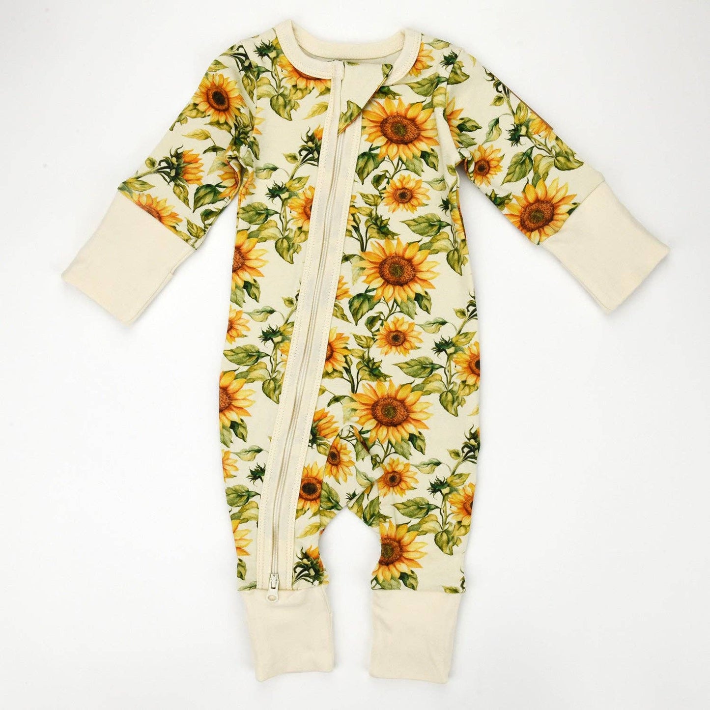 Earthy - Organic Cotton Baby Pajamas 2-Way Zip Front Zipper Sleeper, Buttercup