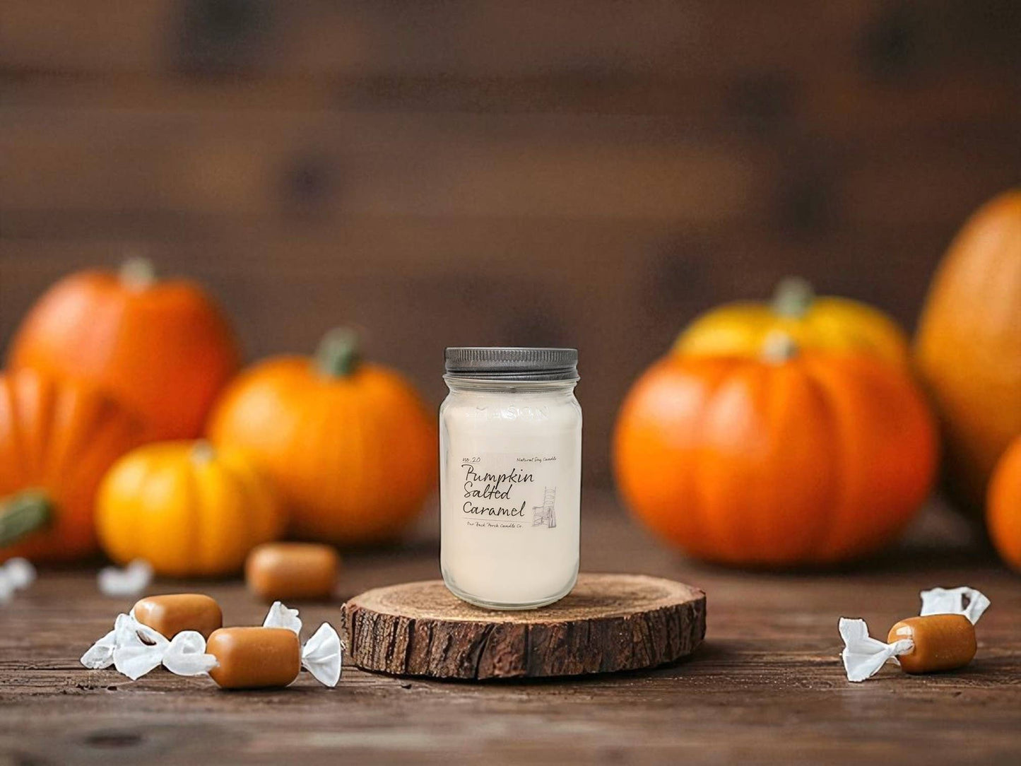 Back Porch Candle Co - Pumpkin Salted Caramel | Hand-Poured Soy Candle | Farmhouse