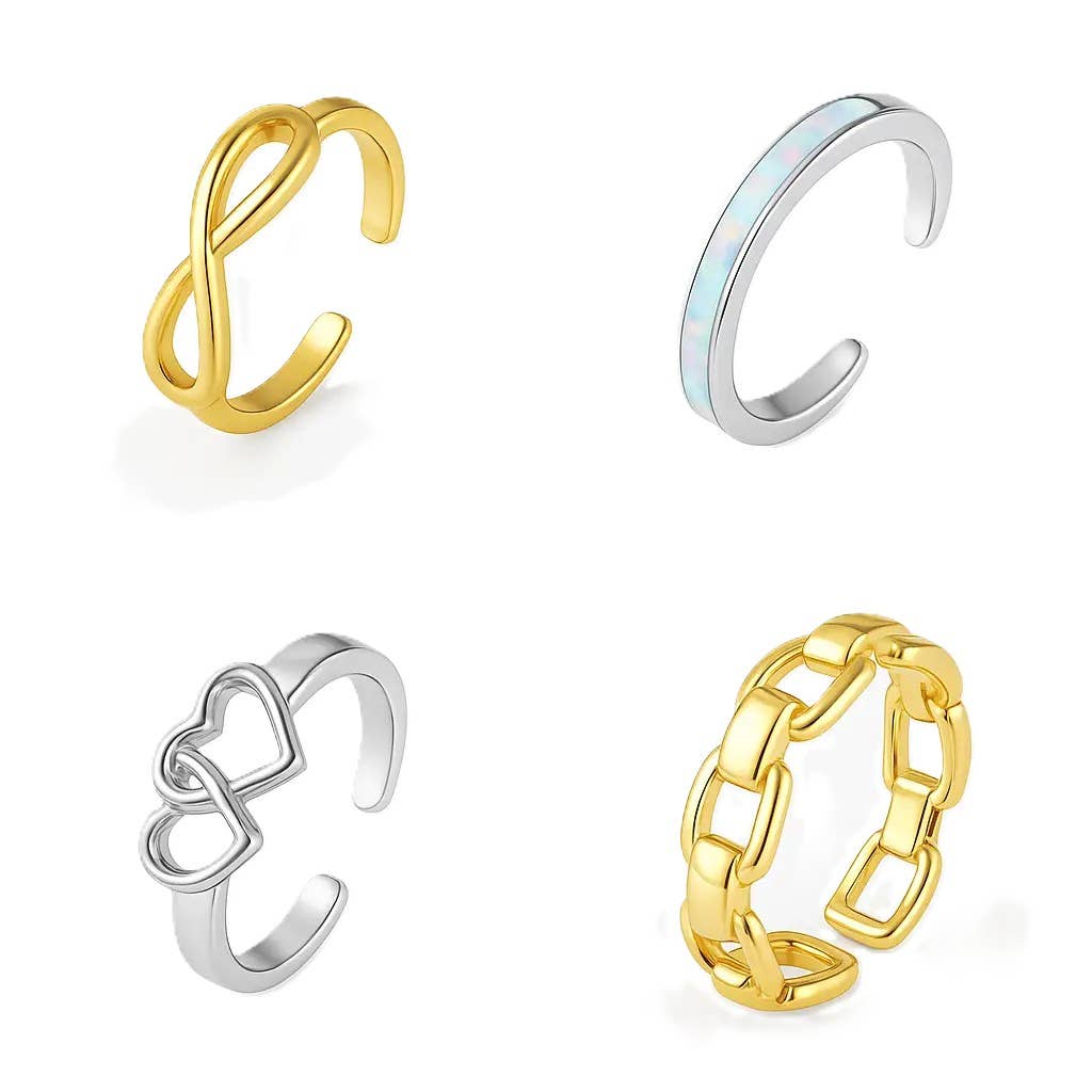 Maya J - Breezy Adjustable Toe Rings - Gold-Plated -2 Pack (By Style)