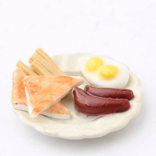 Factory Direct Craft - 7/8" Dollhouse Miniature Breakfast Food Plate