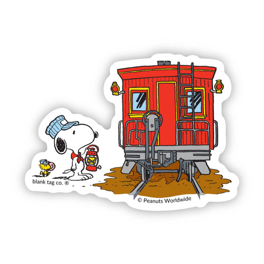Blank Tag Co. Stickers - Waterproof Stickers - Peanuts® Train Conductor Snoopy Waterproof Sticker
