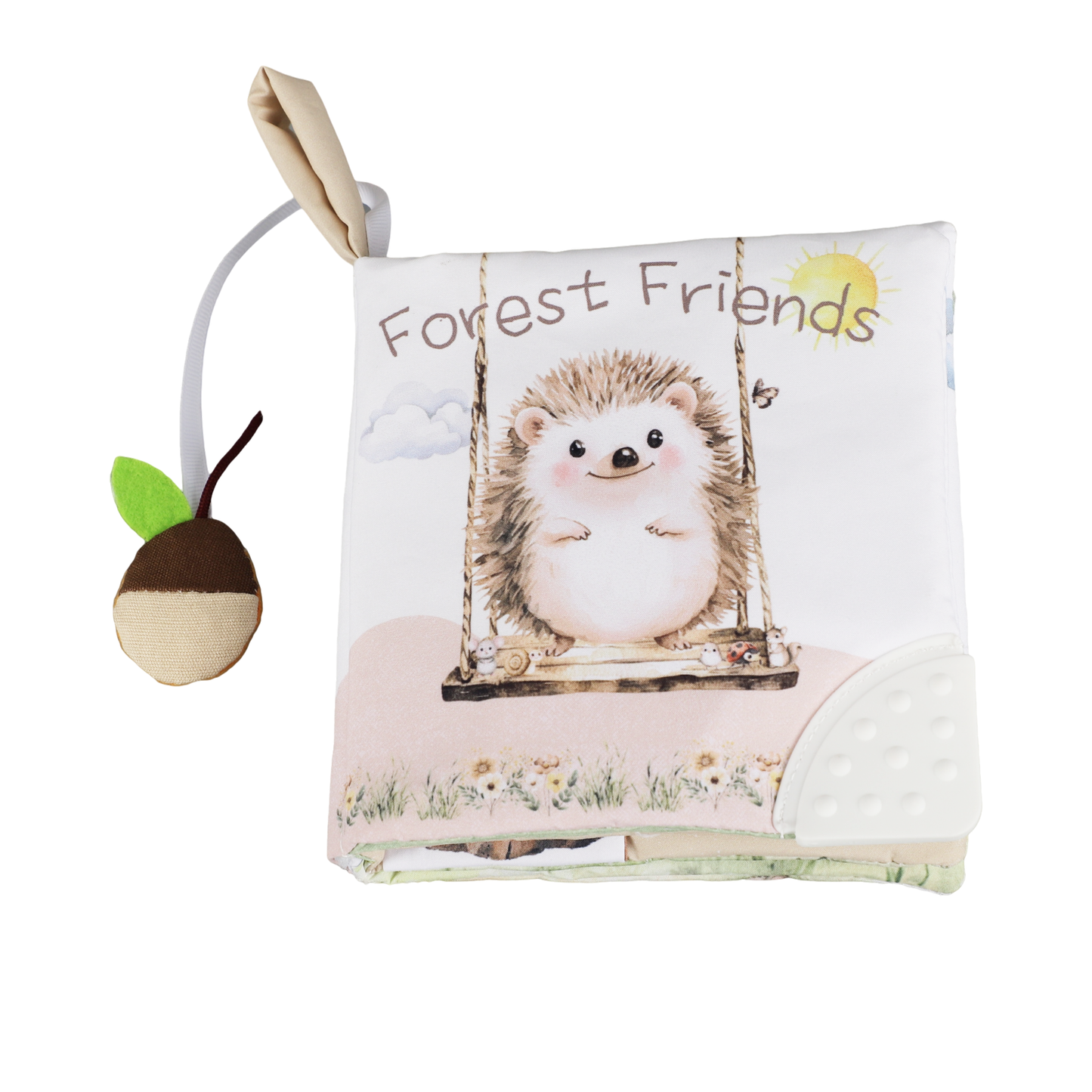 Ali+Oli - Forest Friends 10-Page Crinkle Soft Cloth Baby Book Teether