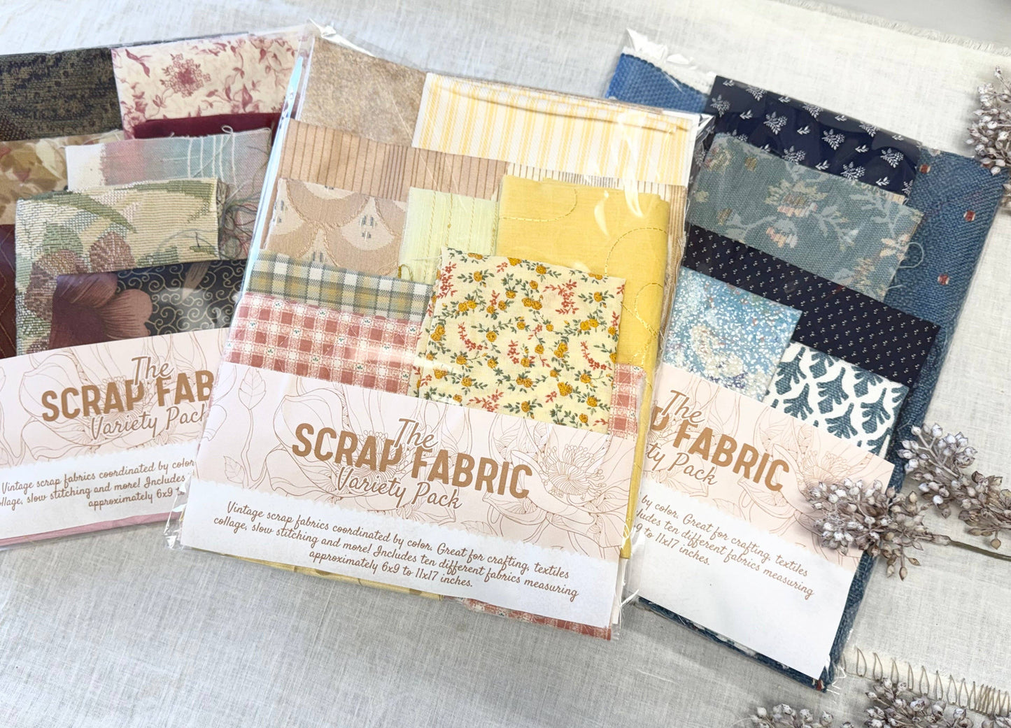 A House of Books - Fabric Scraps by Color for Mixed Media Art