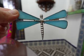 Stained glass stars and Talavera - Handmade Stained Glass Dragonfly – Giftable in Any Color