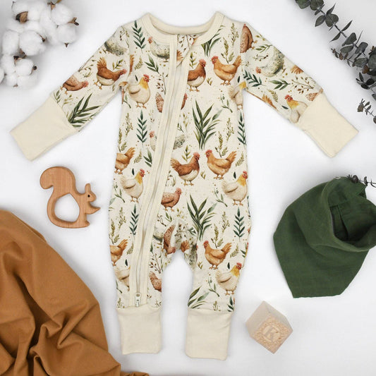Earthy - Organic Cotton Baby Pajamas 2-Way Zip Front Zipper Sleeper, Chicory