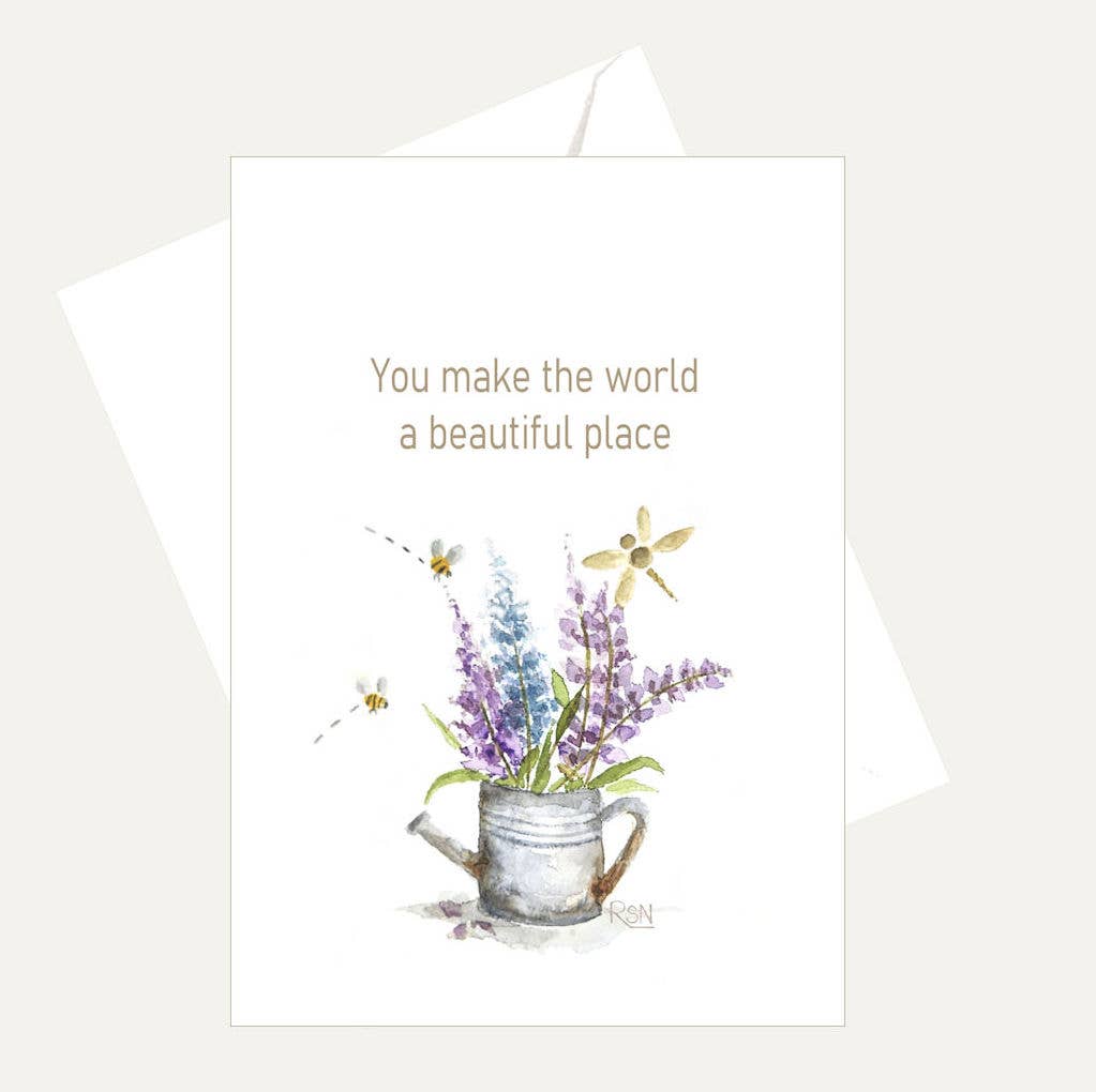 Bellflower Girl - You Make the World Beautiful Place - Friendship & Love Card