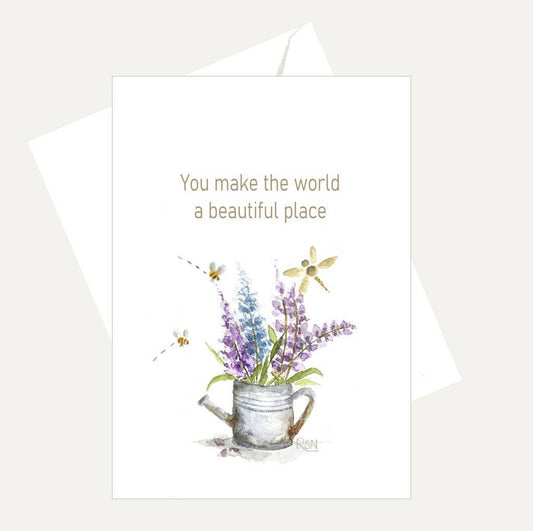 Bellflower Girl - You Make the World Beautiful Place - Friendship & Love Card