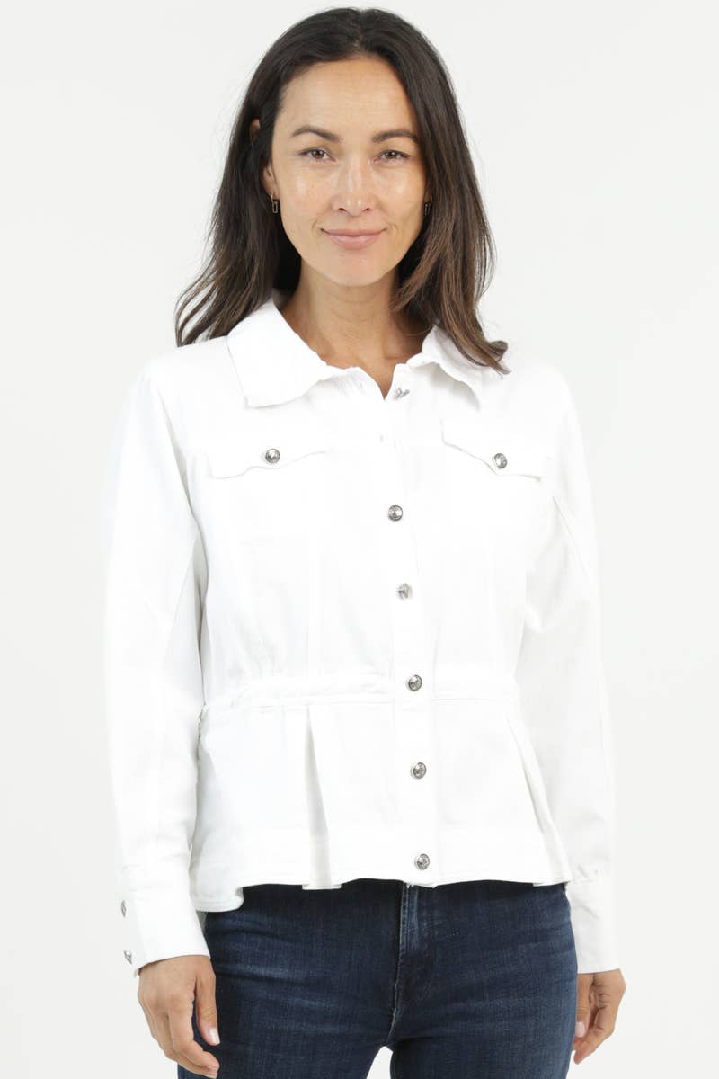 Nostalgia - E2U94-ASIS DENIM RUFFLE PEPLUM JACKET