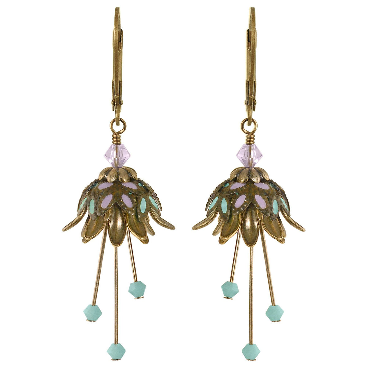NoMonet - Flower Fairy: Painted Light Daisy Flower Earrings w Crystals