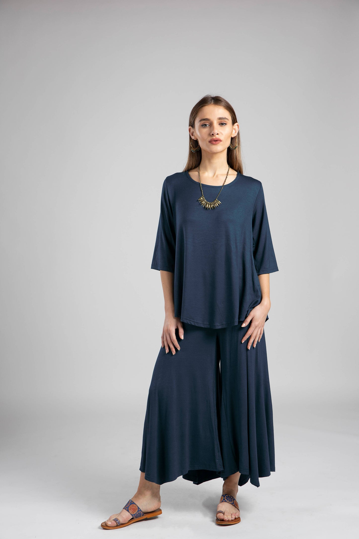 Windhorse Trading Inc - Wide-leg silhouette and Side-Slit.  NP61