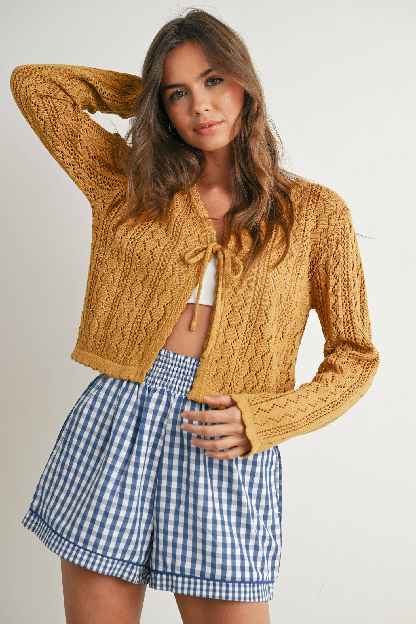 BUTTERMELON - Knitted Tie-Front Cardigan - BMC7680