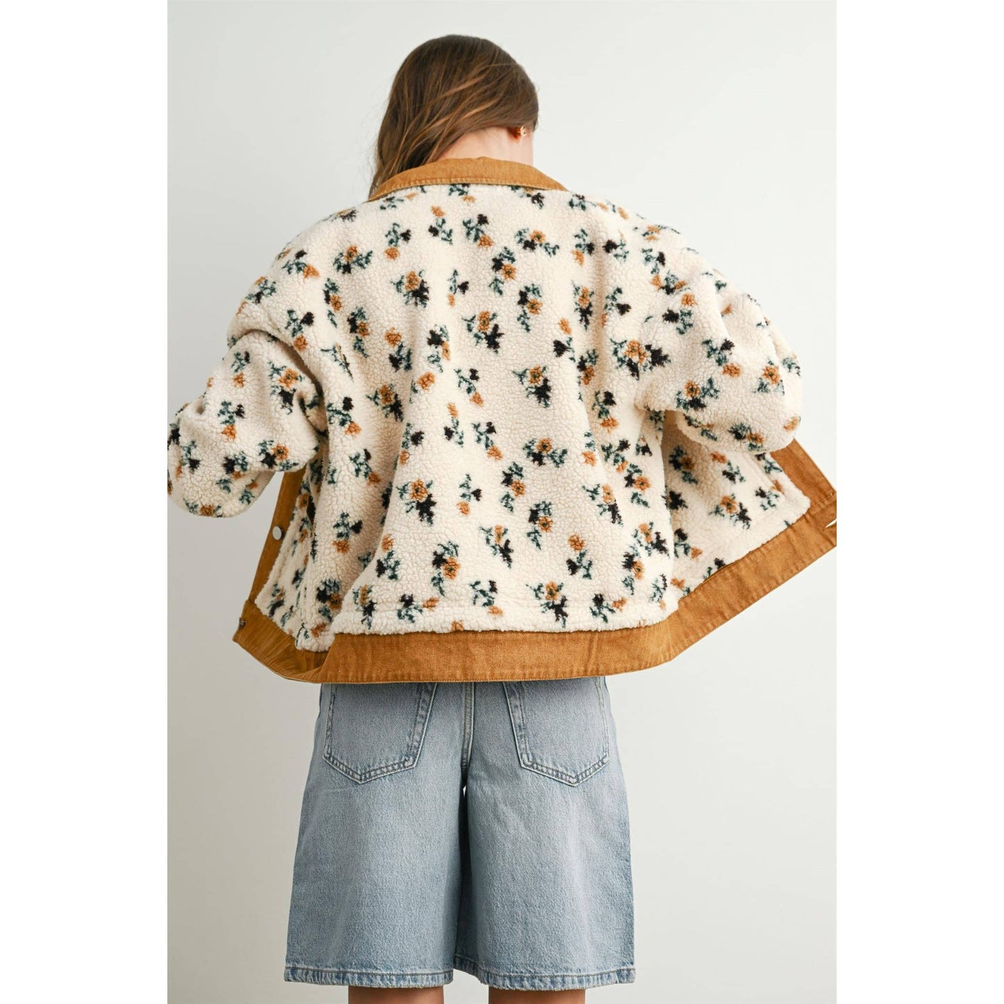 BUTTERMELON - Floral  Collared Button-Down Jacket - BMJ7881