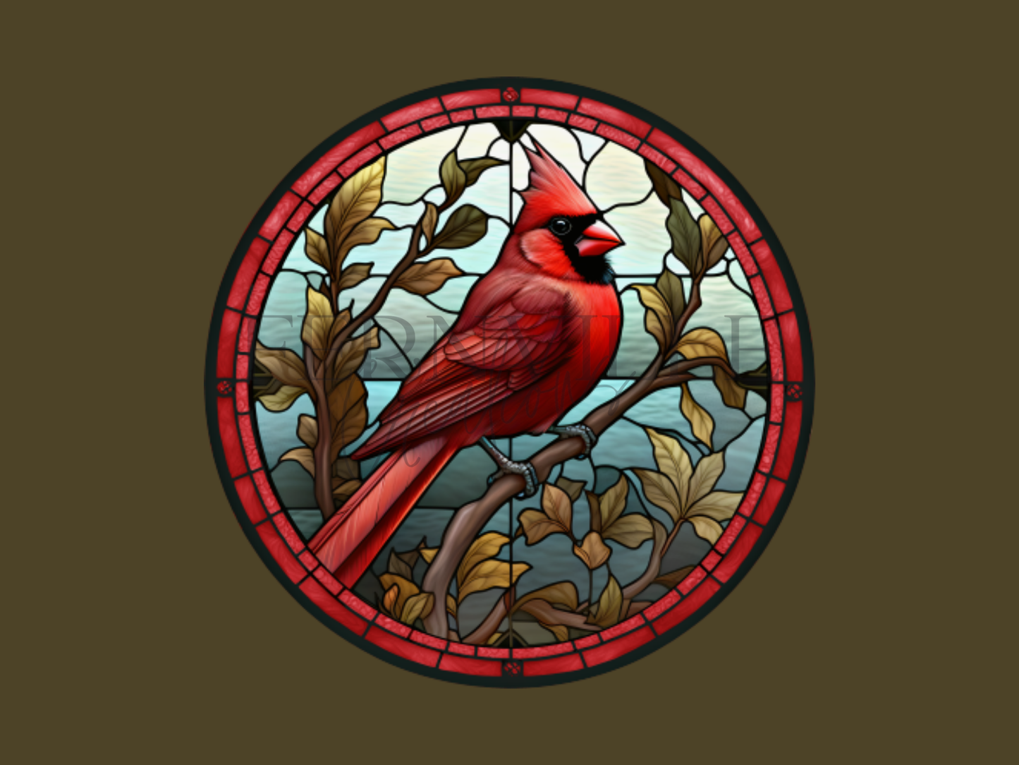 Fernville Creations - Cardinal Coaster, Bird Lover Gift, Nature Home Decor