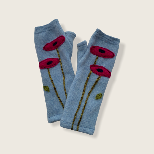 Sardine Clothing Co. - Fingerless Cashmere Gloves-Oval Poppy