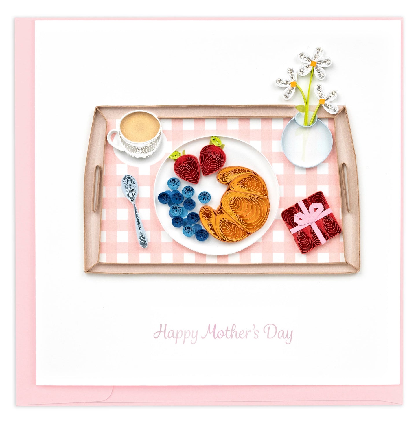Quilling Card - Quilled Breakfast in Bed Card | Handmade Mother’s Day Card