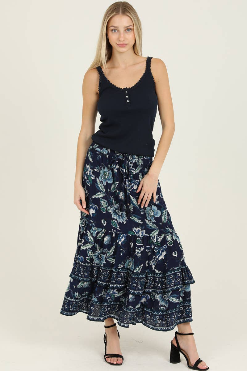 Nostalgia - E6E87-A730 PRINTED MAXI SKIRT