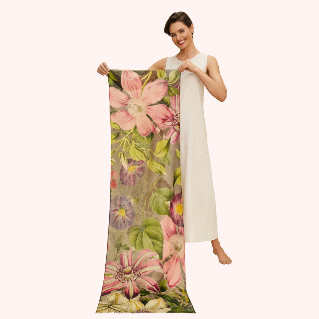 Powder Design inc - US - Wool Wrap Oversized Botanicals Scarf