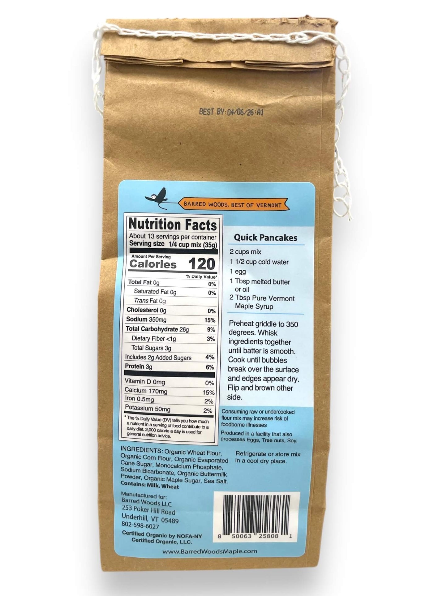 Barred Woods Maple - Organic Maple Buttermilk Pancake Mix