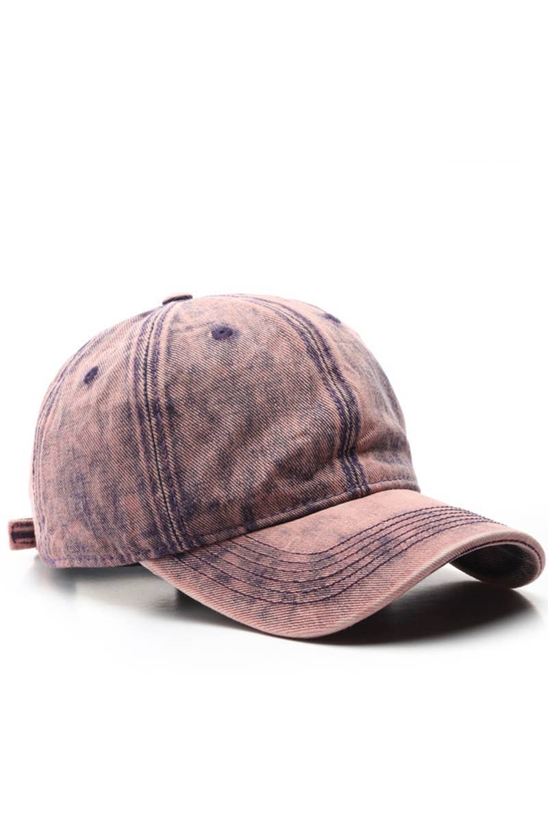 Lovenne - Washed Denim Solid Baseball Cap Street Style_Cwah0527
