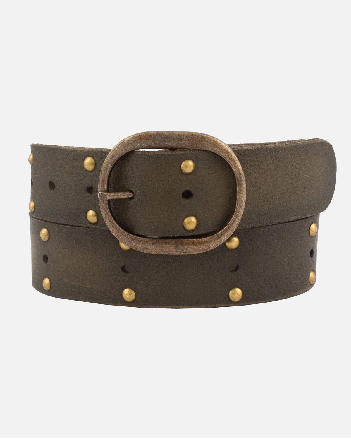 Amsterdam Heritage Leather Belts, Bags, Jackets & Apparel - Devi | Antique Brass-Accented Leather Belt