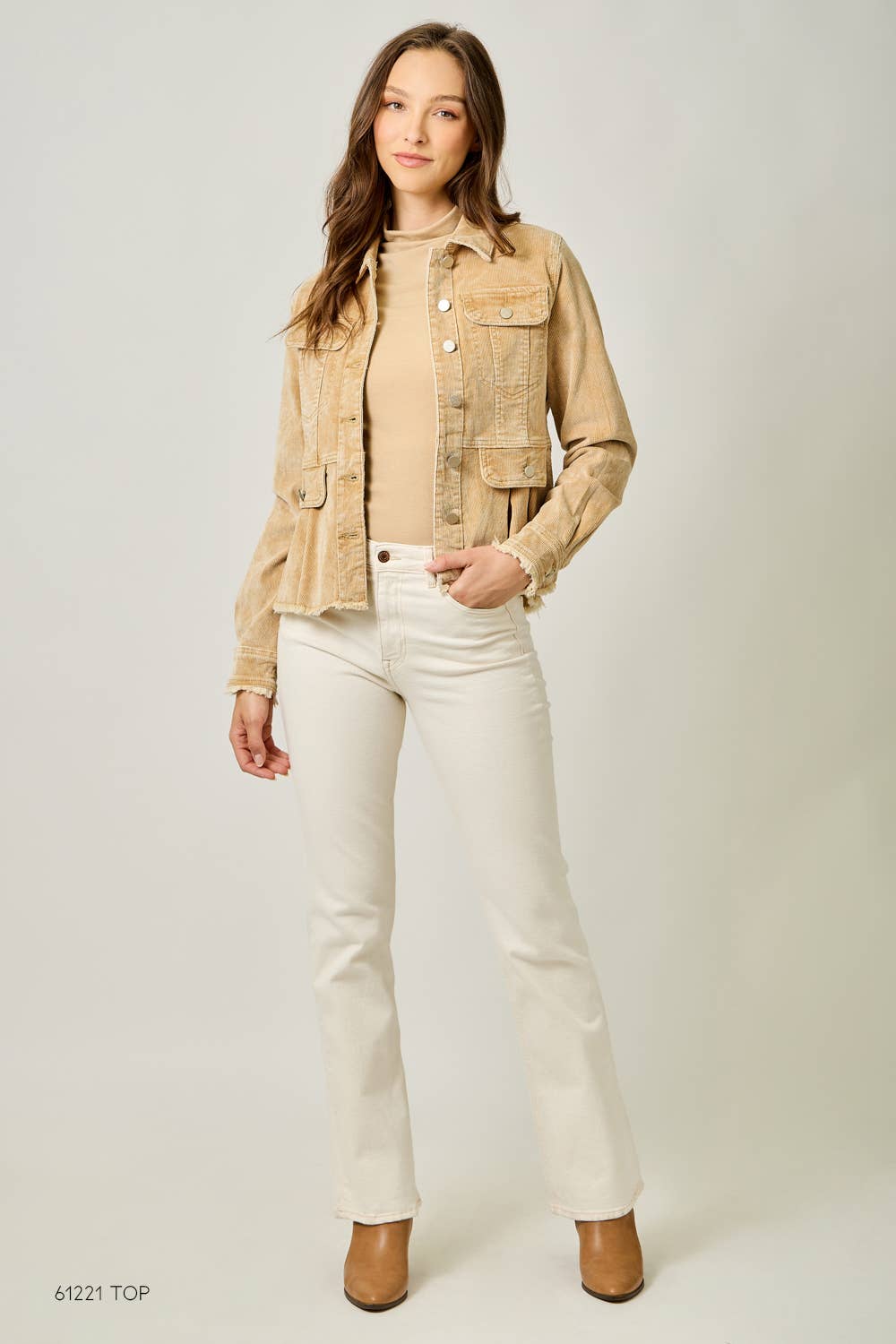 Mystree - 61134 Washed Denim Peplum Jacket