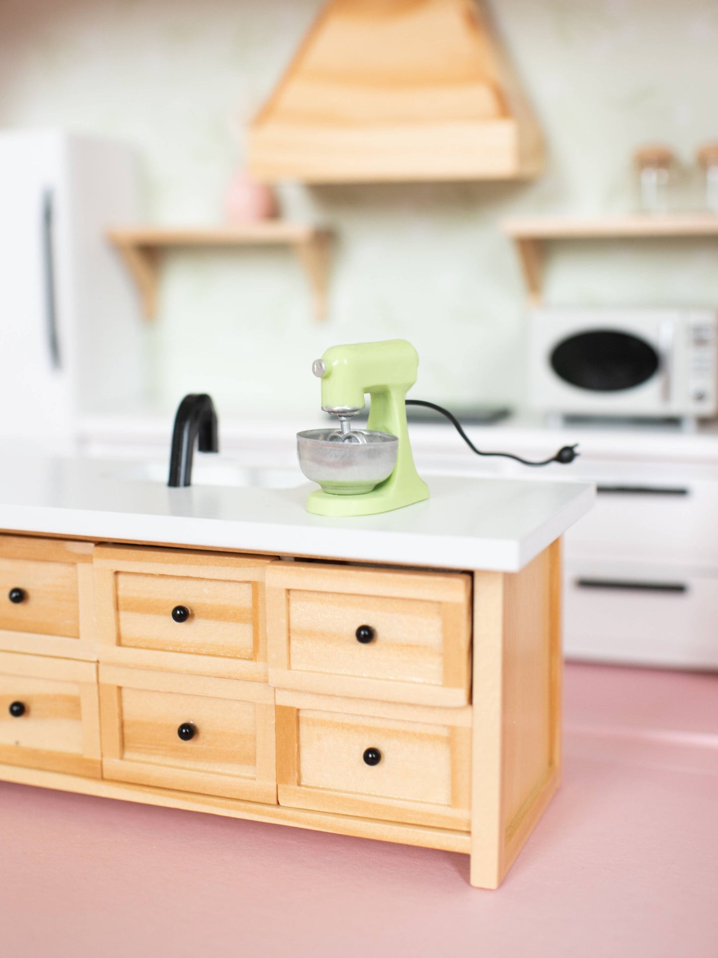 Macy Mae Dollhouse Designs - Dollhouse Kitchen Stand Mixer | Pink Yellow Blue Green